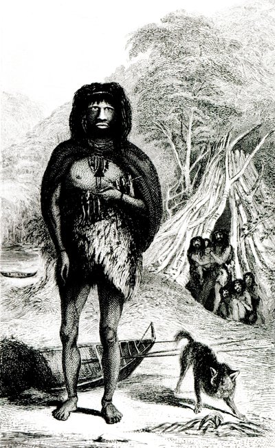 Fuegian mann av English School